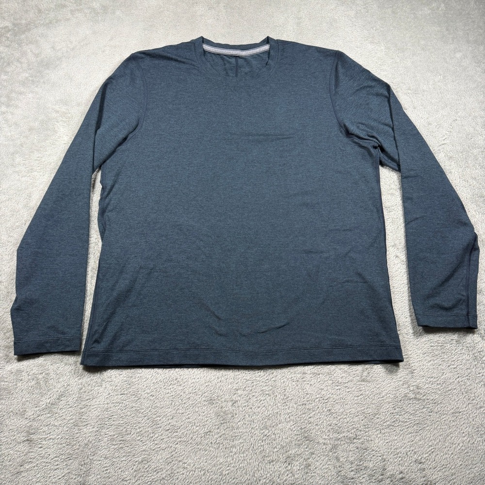 Lululemon Long‎ Sleeve Shirt Mens Large Blue Heathered Activewear
